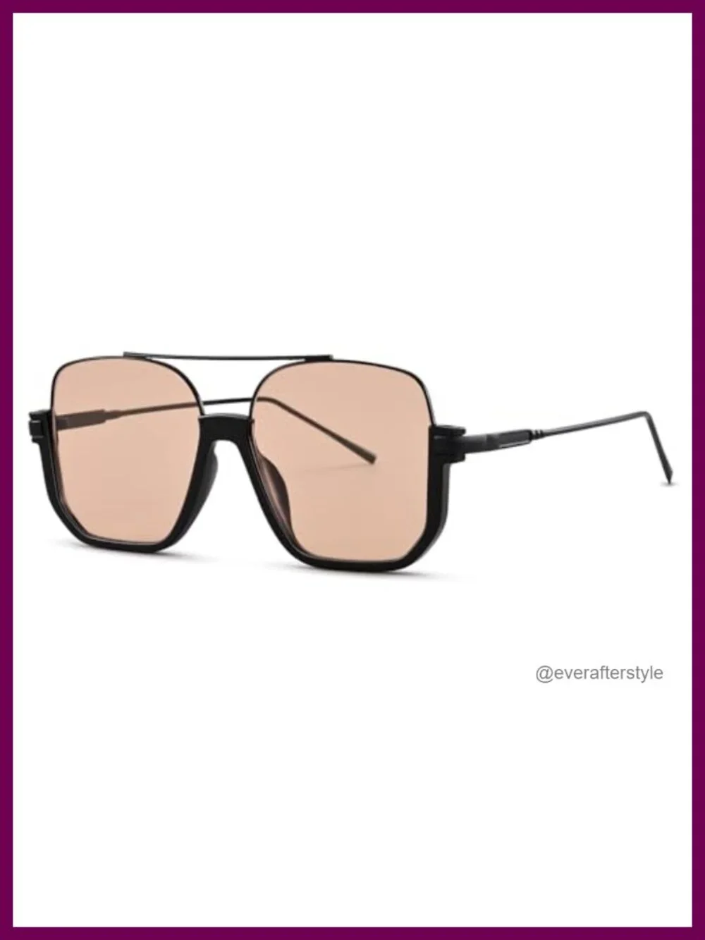 Retro Oversized Square Aviator Sunglasses with UV400 Protection